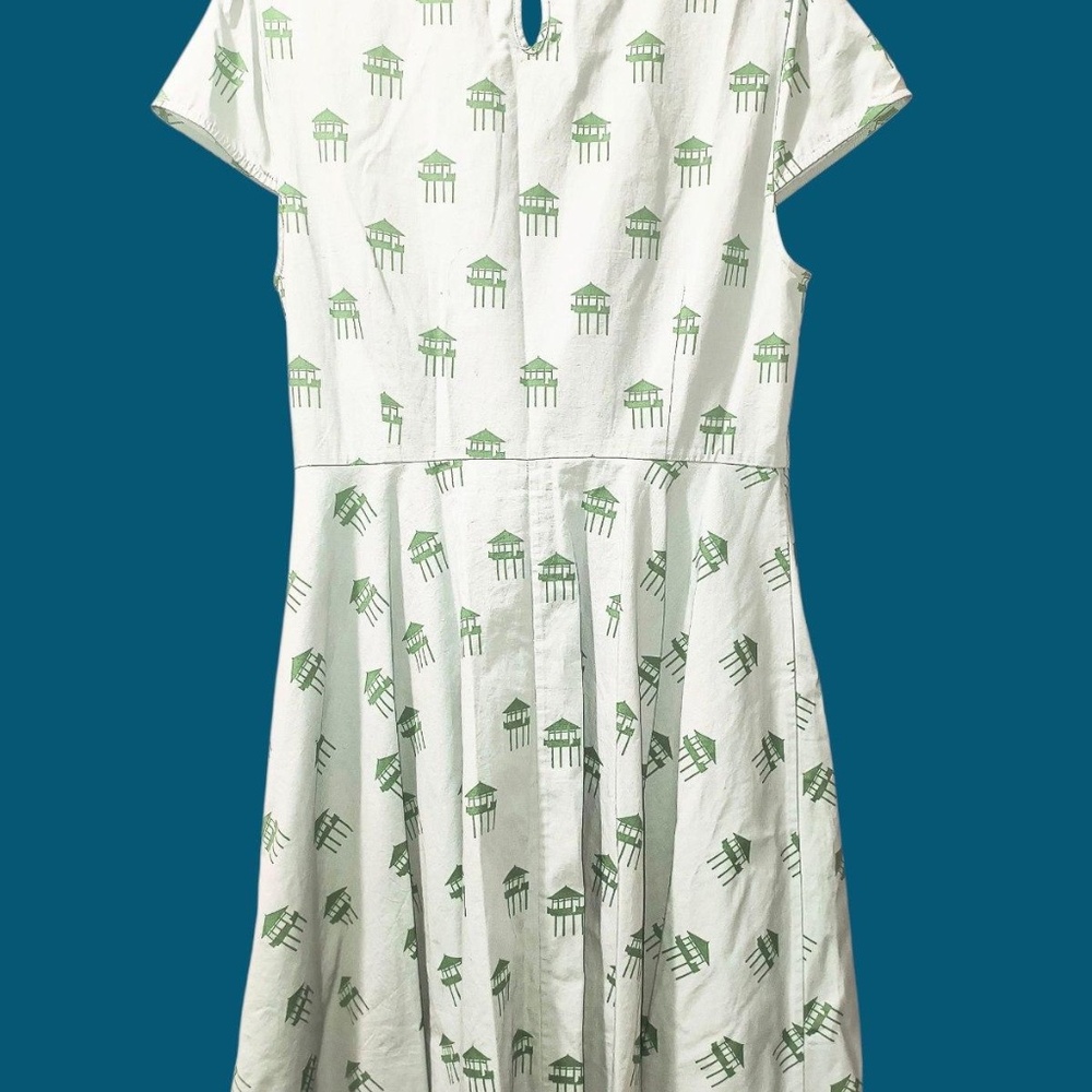 Anthropologie Charlotte By Charlotte Taylor Pagoda Print Fit N Flare Dress - Picture 4 of 8